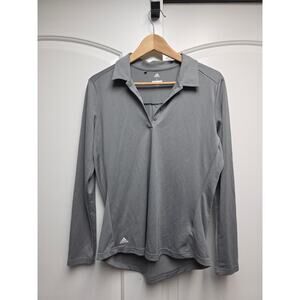 Adidas Golf Women's Grey Heather Advantage Long Sleeve Polo Shirt size Large
